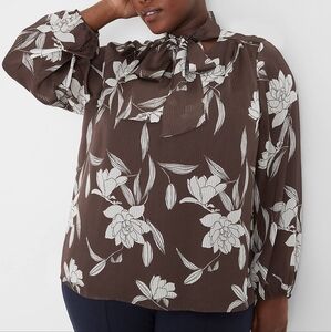 Tie-Neck Popover Blouse